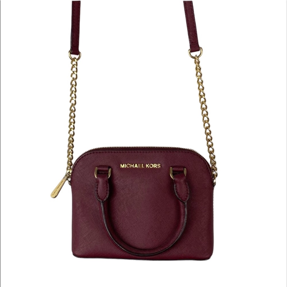 Michael Kors Burgundy Cindy Mini Crossbody Bag